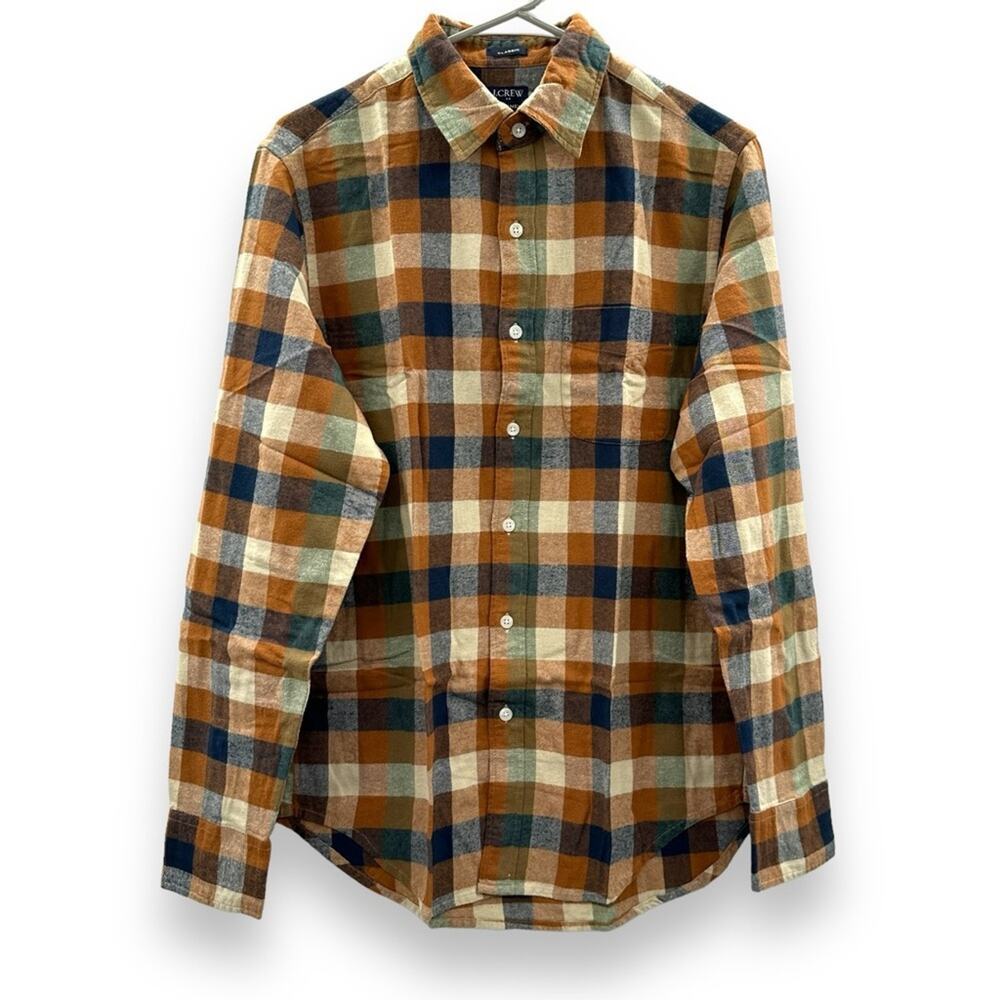 J. Crew Factory Buffalo Check Flannel Classic Long Sleeve Button Down Shirt Sz S